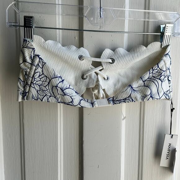 MARYSIA Antibes Scalloped Tie Bandeau Bikini Top NWT - Picture 5 of 8